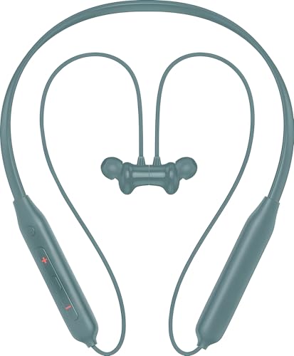 Image of Z2 Bluetooth Neckband Headphones, Black, 52 Hours Playtime, Wireless, Built-in Mic, Voice Assistant Bluetooth Headphone (Green)