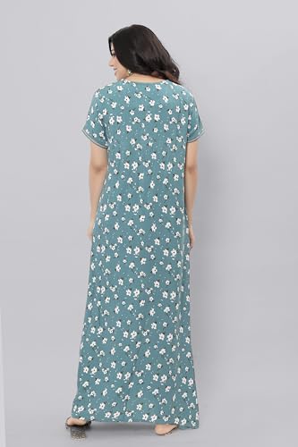 Image of Evolove Women's Viscose Liva Long Maxi Night Gown Nighty Dress with Pocket, Super Soft Comfortable (LNG-Rayon)
