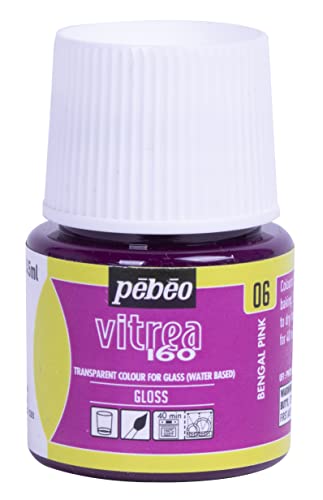 PEBEO Vitrea 160 Glass Paint, Bengal Pink