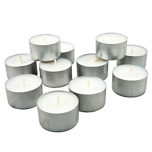 Stonebriar Bulk 50 Pack Unscented Smokeless Long Tea Light Candles With 8 Hour Extended Burn Time, White, 50 Count #TOP2