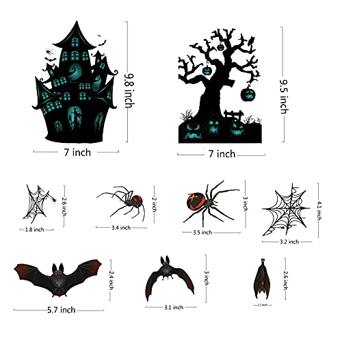 Spooky Halloween Stickers For Window Clings, Halloween Window Decorations, Double-Side Spooky Removable Spider, Bat, Witch Window Stickers For Halloween Party Decorations(6 Sheets )… #TOP2