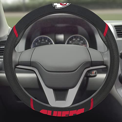 Fanmats 21374 Kansas City Chiefs Embroidered Steering Wheel Cover #TOP1