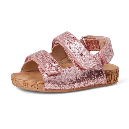Amazon Essentials Mädchen Sandalen aus Kork, Rosa Glitter, 32 EU