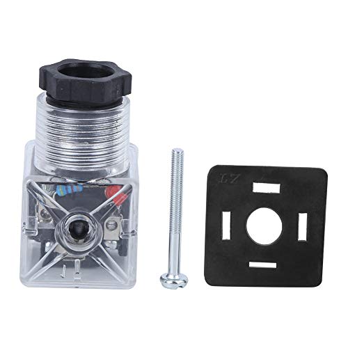5Pcs LED Solenoid Valve Plug, Solenoid Coil Connector Socket Valve Universal Transparent Solenoid Coil Plug Hydraulic Valve Transparent Voltage Universal Accessories DC24