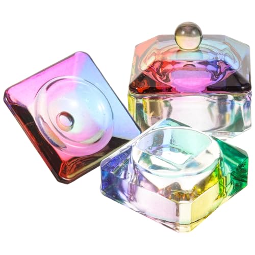 Juego 2 Piezas Copa de Cristal para Uñas con Tapa miniatura 4