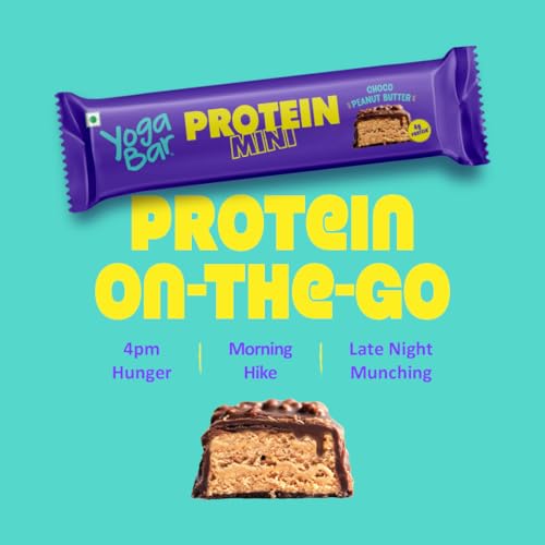 Image of Yogabar Breakfast Protein Bars Variety Pack of 6 (2 Blueberry, 2 Mocha Brownie, 2 Dark Chocolate Chip) | Protein Minis, 4g Protein Bar Pack of 7 (Free) | High Protein All in One | No Preservatives - No Artificial Flavours | Meal Replacement Bar