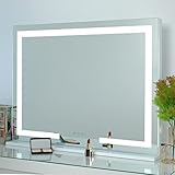HOMPEN Makeup Mirror with Lights, Lighted Vanity Mirror, Table Top Lighted Beauty Mirror, Dimmable L