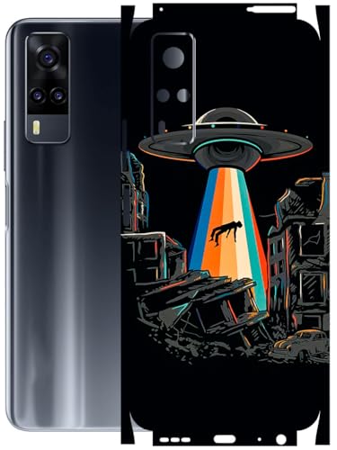 Image of AtOdds - Full Body Back Screen Guard Protector Film - Lamination Wrap Skin Sticker Compatible with VIVO Y31 | Scratchproof Matte Finish (Alien Invade)