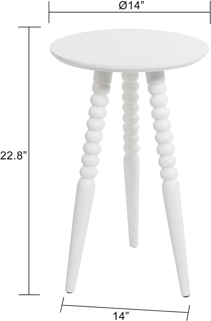Silverwood Allison Round Accent Table with Turned Legs, White
