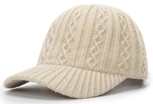 Bonnet d'hiver chaud pour ne plus souffrir du froid aux oreilles grâce au tricot beige à visière