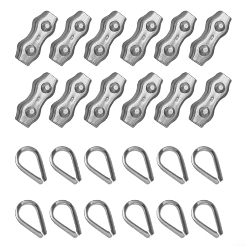 Kit de clip de cuerda de alambre dúplex de acero inoxidable 304 con dedales para cuerdas M2 M5, máquina dobladora y equipo de trabajo de metales (M5)