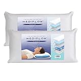 Mediflow Wasserkissen - Elite Collection, kühlender Gel-Memory-Schaum, orthopädisch zur Linderung von Nackenschmerzen, verstellbares Wasserkissen zum Schlafen (40 x 80 cm, 2er-Set)