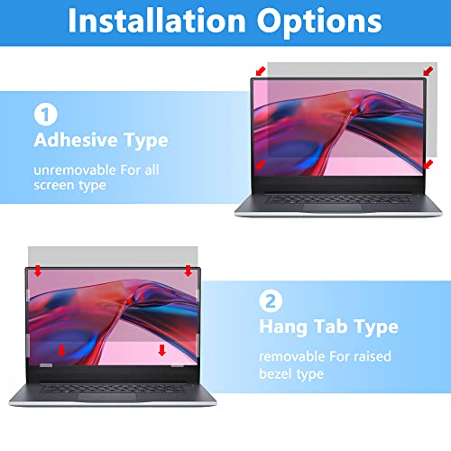 Laptop Privacy Screen Protector Compatible With 15.6 Inch, Removable 16:9 Aspect Ratio Laptop Privacy Filter, Anti Spy/Easy Installation/Anti Glare/Blocking Blue Light #TOP2