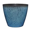 Classic Home and Garden Vogue Planter Pots w/Pottery Quality Finish - Modern Indoor & Outdoor Flower Pots - UV-Resistant Porch Planters - Decorative Pot for Flowers & Herbs (8” Indigo)