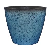 Classic Home and Garden Vogue Planter Pots w/Pottery Quality Finish - Modern Indoor & Outdoor Flower Pots - UV-Resistant Porch Planters - Decorative Pot for Flowers & Herbs (8” Indigo)