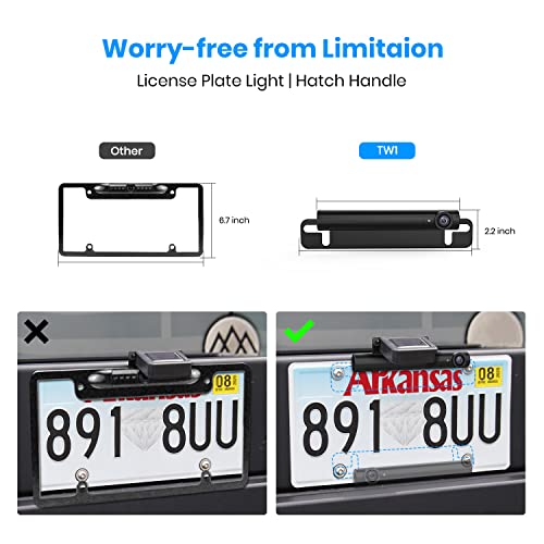 Auto-Vox Solar Wireless Backup Camera For Car, 3Mins Diy Installation, Back Up Camera Systems For Truck With Rechargeable Battery-Powered, Super Night Vision Rear/Front View With 5'' Monitor -Tw1 #TOP5