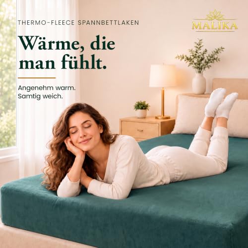 Malika® Winter Thermo Fleece Spannbettlaken, kuschelig weich Flausch Spannbetttuch, Betttuch Jersey flauschig Soft Plüsch Laken… – Ansicht 2