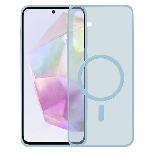 Image of amazon basics Luxury Paper Thin Case Cover for Samsung Galaxy A35 5G | Matte Finish | Compatible with magsafe | (Blue, Samsung Galaxy A35 5G)