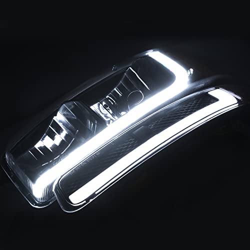 M-Auto Switchback Led Tube Drl Black Housing Headlights Assembly Compatible With 99-07 Gmc Sierra 1500/99-04 2500/01-07 1500 Hd/2500 Hd/3500 Hd/99-06 Yukon/00-06 Yukon Xl 1500/2500 #TOP5
