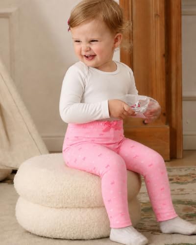 Image of Jecson Toddler Girl Leggings Baby Pants 3 Pack Stretchy Floral Clothes 1-4Y