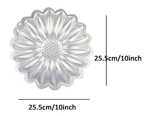 Zdywy 10 Inch Sun Flower Shaped Aluminum 3D Baking Mould Cake Mold Tin Birthday Cake Pan - Sun Flower #TOP4