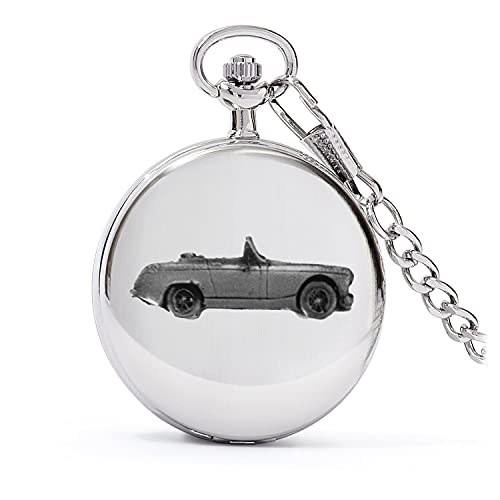 Montre gousset à quartz Midget Mk2 évite les pannes, boîtier argent poli effet étain