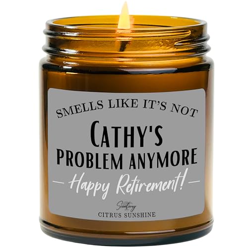 Personalized Retirement Gift for Woman or Men, Many Scents to Choose - Add Your Name, 9oz Soy Wax Retirement Candle, Coworker Retiring Gift, Retired Teacher/Boss/Nurse/Mom, Handmade in The USA