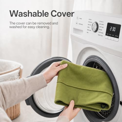 Image of Sunolga Door Draft Stopper, Removable Washable Cover, 38 inch, Olive Green | Weighted Gap Filler, Blocks Hot and Cold Air, All-Season Seal, Easy Install, Noise & Wind Blocker, Home Essentials