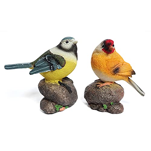 Plusmore Set Of 2 Robin Ornament Bird Statue Animal Figurine Garden Sculpture Home Indoor Outdoor Decor Yard Lawn Resin #TOP1
