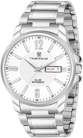 TIMEWEAR Analog Day Date Functioning, Stainless Steel Chain Watch for Men