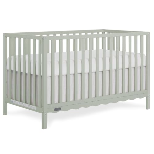 Image of Dream On Me Synergy Wave 5-in-1 Convertible Full Size Baby Crib, Sage Green