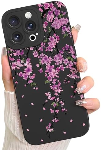 Amazon.com: LSL Case for iPhone 15 Pro Purple Blooming Floral Flower ...