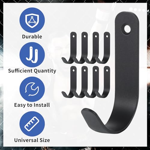 AIHSUMC 8 Pcs Wrestling Belt Wall Display Holder, Championship Wall Mount Organizer, Perfect for WWE Belt Hanger for Adults & Kids, Easy to Install Title Belts Organizer Holder for Wall