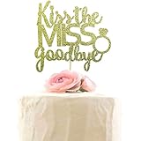 Kiss The Miss Goodbye Cake Topper - Bridal Shower Cake Decoration, Bachelorette Party Decor, Engagem