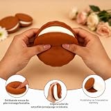 Wolno Wznoszące Ciastko Squishy, 3 Warstwowy Realistyczny Ciastko Czekoladowy Ściskana Zabawka Fidget Miękka Jedzenie Zabawki Squishy dla Dorosłych Biuro Biurko Prezenty Przyjęcie (Brązowy)