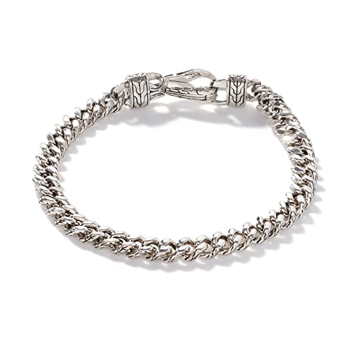 John Hardy Men's Asli Classic Chain Link Silver 7Mm Curb Link Bracelet With Hook Clasp #TOP3
