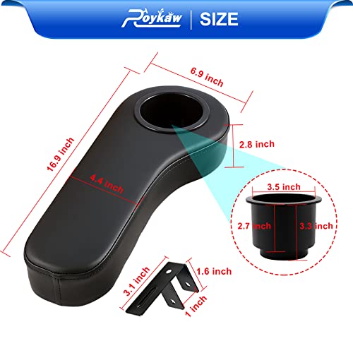 Roykaw Golf Cart Armrest with Cup Holder for EZGO Club Car Yamaha - Upgrade Support Frame/No Drilling Required - Just Only Fit 1.0\" Square Tube Frame - Thumbnail 7