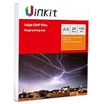 A4 OHP Film for Inkjet Print - 20Sheets Overhead Projector Film with White Sticky Stripe Uinkit