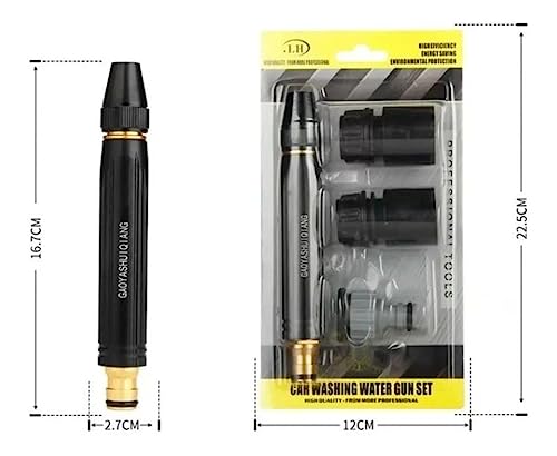 Bico De Mangueira Esguicho Alta Pressão 3 Em 1 + Conector