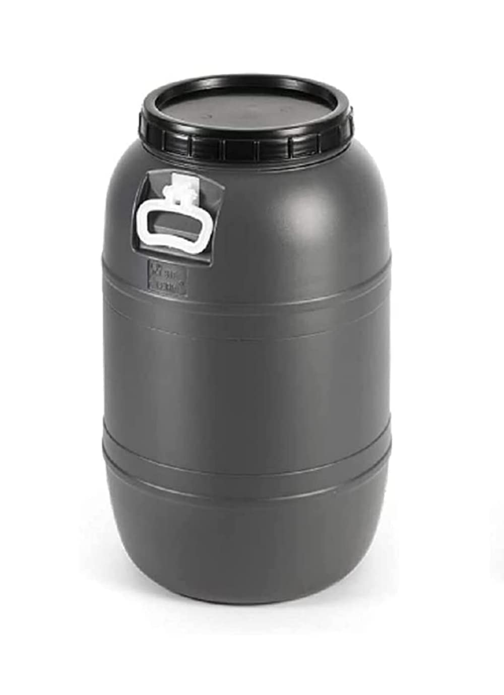Mugar - Bidons de 65 litres en PVC - Homologués pour usage alimentaire - Avec fermeture hermétique à vis et poignées - Bidon alimentaire gris