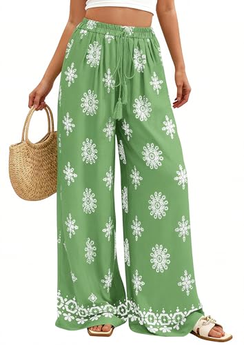 PRETTYGARDEN Women's Wide Leg Palazzo Pants 2026 Summer Boho Floral