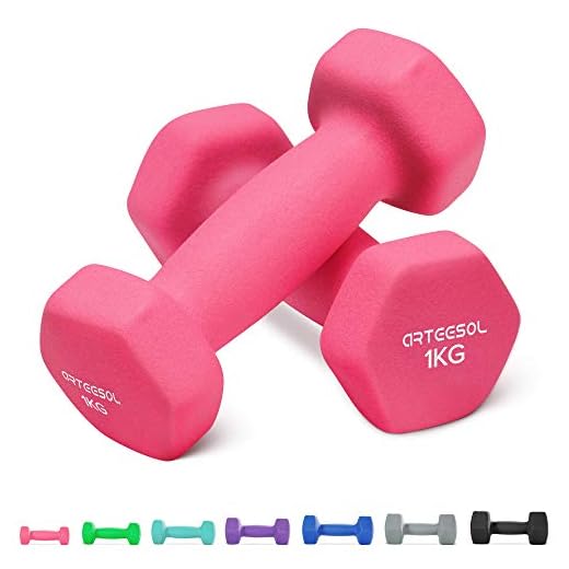 arteesol Neopren hantlar vikt fitness hantel set med 2, 8 kg/10 kg/2 kg/3 kg/5 kg vinyl hantelpar lätta för män kvinnor vikter hem gym styrka träning