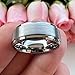 TUTISS 8mm Tungsten Rings for Men Women Fashion Engagement Wedding Bands Brushed Finish Stepped Beveled Comfort Fit Size 8