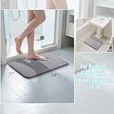 Yimobra Memory Foam Bath Mat, Soft and Comfortable, Super Water Absorption, Non-Slip, Thick, Machine Wash, Easier to Dry for Bathroom Floor Rug, 43 x 61 cm, Gray - Image 5