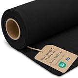 Stoff Meterware Baumwollstoff 5 M x 160 cm - Stoffe zum nähen aus reine baumwolle fabric futterstoff dekostoff für patchwork canvas und sewing nähstoff Oeko-Tex 2. Schwarz