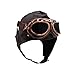 Nicky Bigs Novelties Adult Deluxe Brown Vinyl Vintage Pilot Aviator Helmet Goggles and Scarf Costume Set
