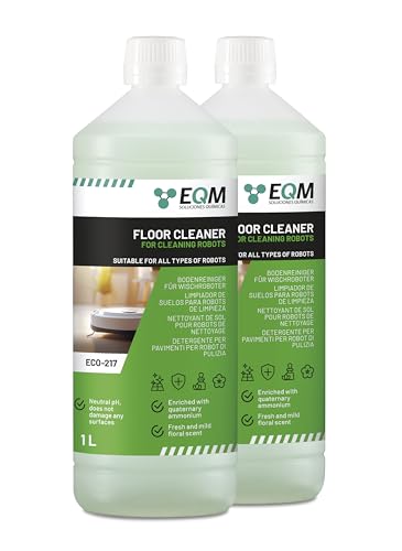 EQM - ECO-217 - Nettoyant de Sol pour Robots laveurs - 2x1 L - Nettoyant concentré convenant à tous les types de robots - Ne nuit pas aux matériaux grâce à son pH neutre - Arôme floral