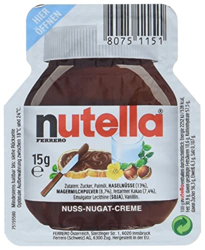 15g a 20 Stück Nutella mit Portionspackungen für ein perfektes Frühstück