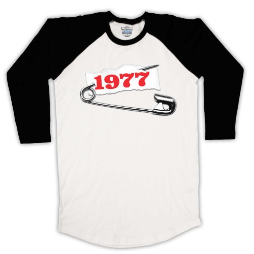 T-Shirt Punk Pin 1977 Manches Raglan 3/4 pour un Confort Quotidien Durable