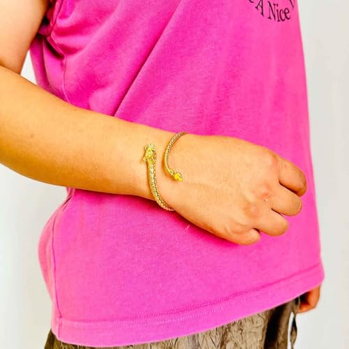 Image of Fashion 18K Gold Plated Animal Dragon Arm Band Open Cuff Bracelet